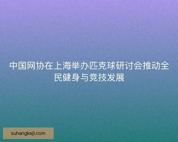 中国网协在上海举办匹克球研讨会推动全民健身与竞技发展