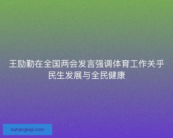 王励勤在全国两会发言强调体育工作关乎民生发展与全民健康 王励勤在全国两会发言强调体育工作关乎民生发展与全民健康